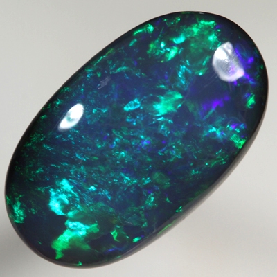 SOLID BLACK OPAL Bright Green Harlequin pattern SEE VIDEO